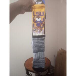 For Bare Feet LSU Tigers V-Curve Soars Socks Size Large L New